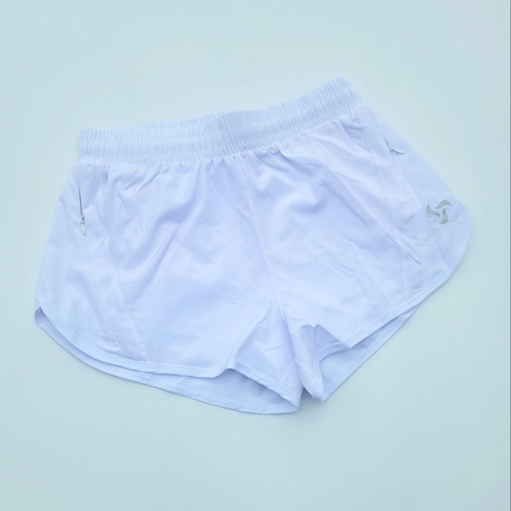 Pedigree FreeRUN High Waist Lined Shorts with Zipper Pockets | White